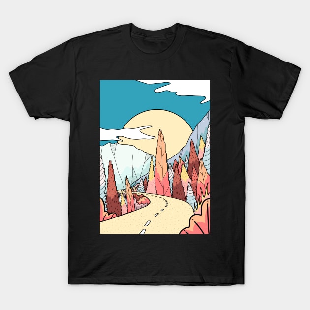 An autumn road T-Shirt by Swadeillustrations